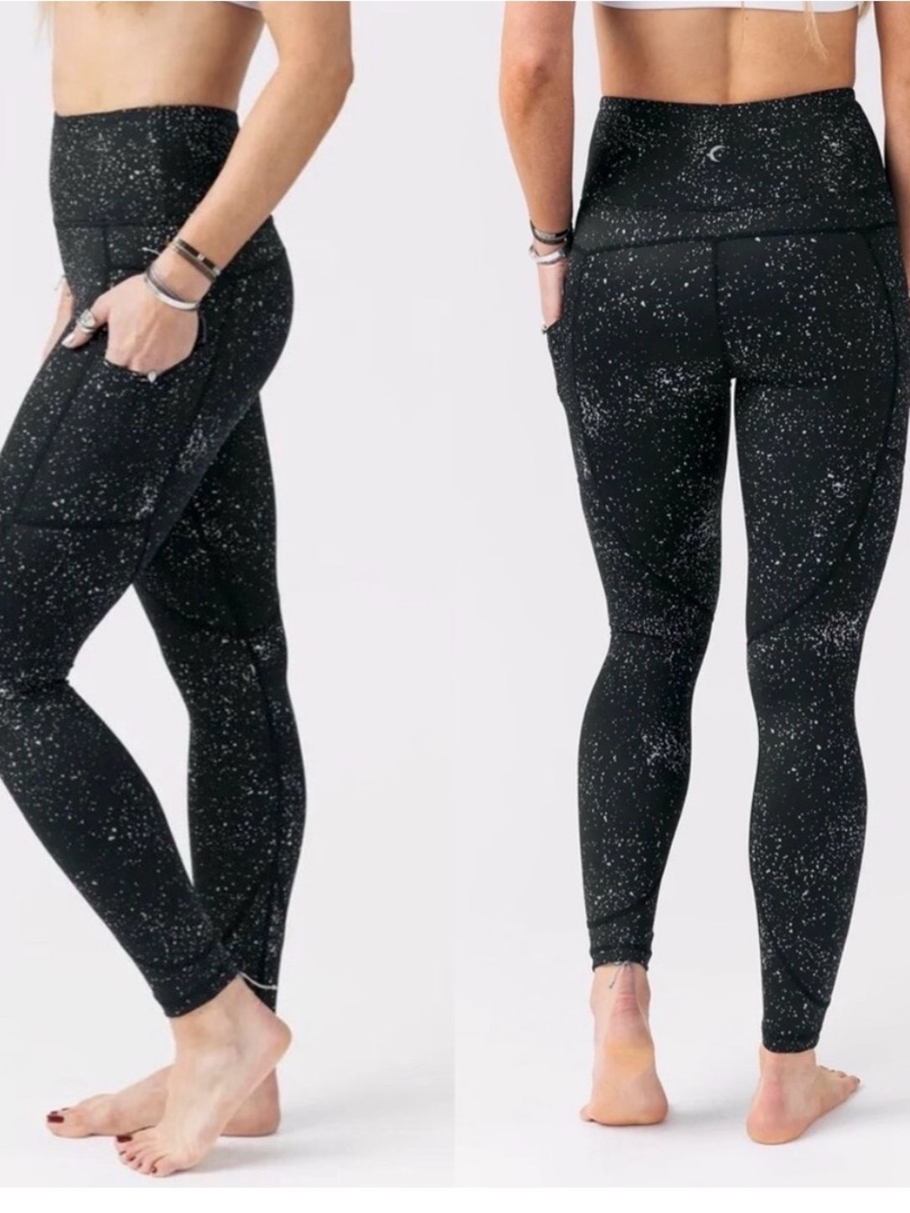 ZYIA Active Black Leggings reflective light n tights 6-8